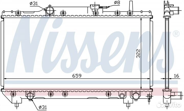 Радиатор охлаждения двс toyota carina MK VI (1992)