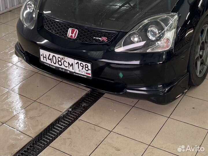 Накладка на передний бампер ep3 type r губа