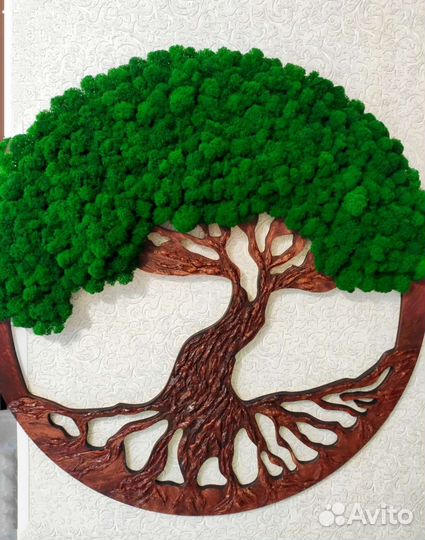 Дерево стабилизированный мох