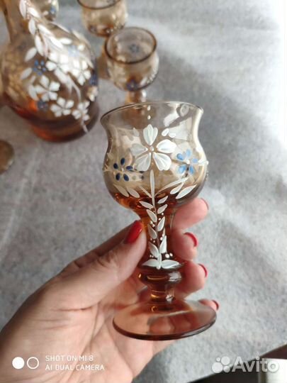 Ликерный набор, карамельное стекло