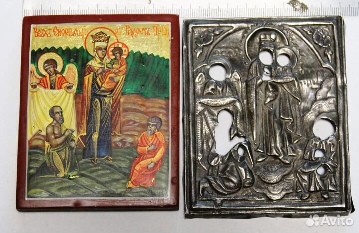 Старинная икона Всем Скорбящим Радость 84 проба