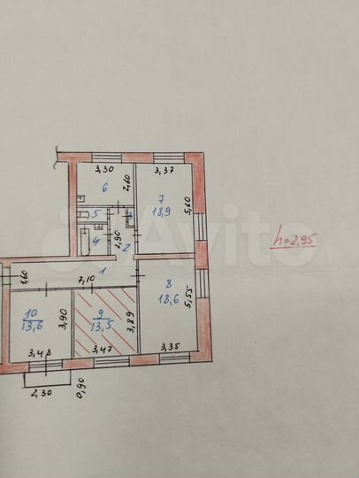 Комната 13,5 м² в 4-к., 4/5 эт.