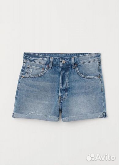 H&M Шорты джинс на болтах с порезами син EUR 42 L
