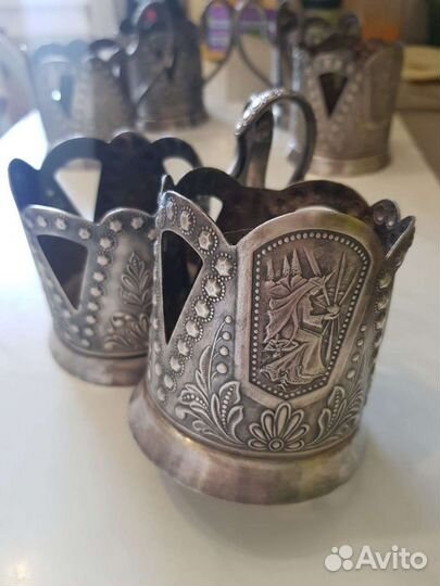 Подстаканники СССР. Нейзирбер (мнц) мельхиор