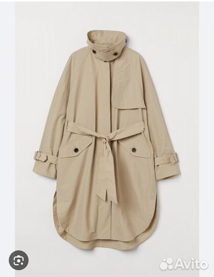 Н&M новый тренч плащ оверсайз xs/s