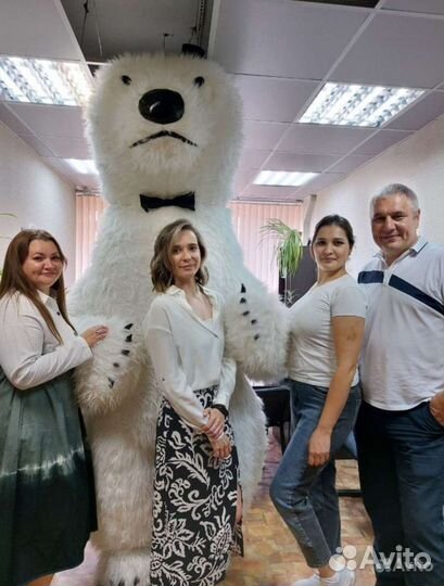Праздники мероприятия с Белым Мишкой 2.6 м