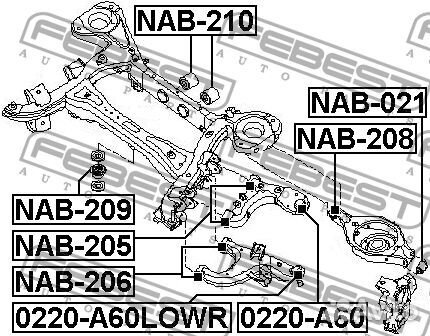 Febest NAB-210 Сайлентблок дифференциала