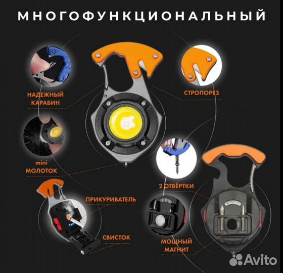 Многофункциональный брелок мультитул в авто, поход