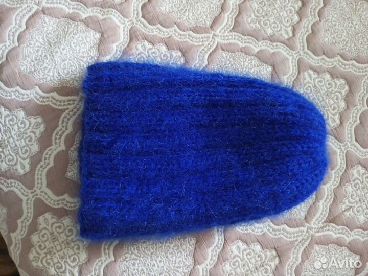 Шапка бини женская из махера в две нити