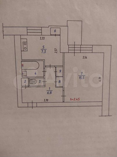 1-к. квартира, 35,7 м², 3/4 эт.