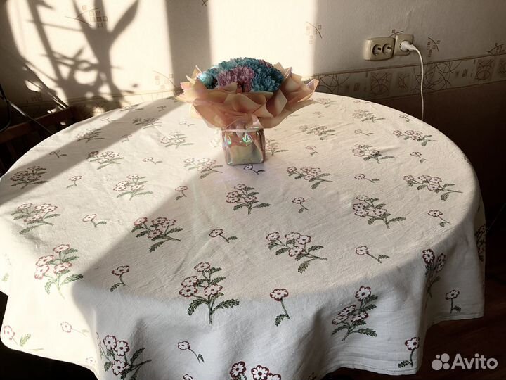 Скатерть лен натуральная ткань льняная СССР