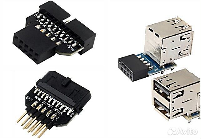 Переходы концентраторы USB 3.0, 9Pin, 20Pin, TypeC