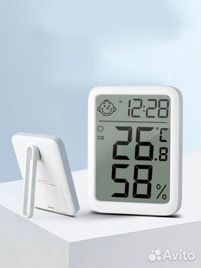 Термометр гигрометр комнатный с часами, синхрониза