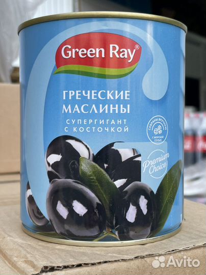 Греческие Маслины супергигант с косточкой 850.гр