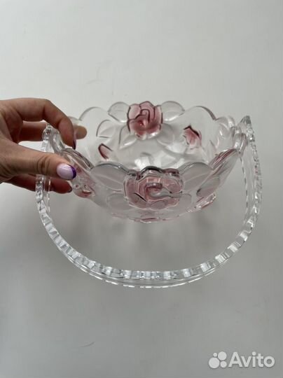 Ваза конфетница с ручкой waltherglas