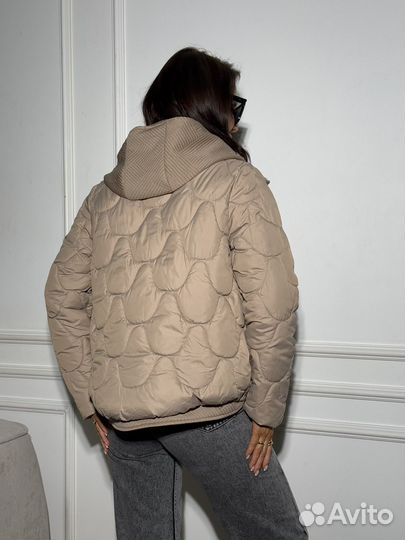 Куртка демисезонная женская оверсайз с худи