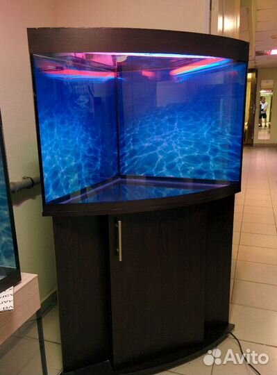 Аквариум 150, угловой полукруглый, биофильтр, свет