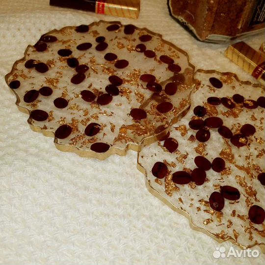 Подстаканники, костеры с натур зёрнами кофе