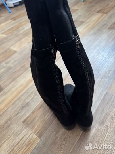 Сапоги зимние замшевые