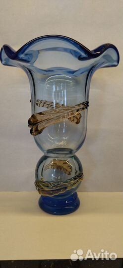 Ваза цветное стекло винтаж. СССР