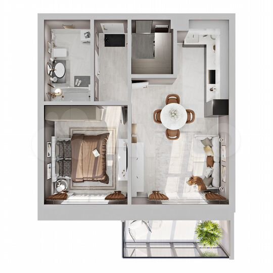 1-к. квартира, 49,3 м², 17/18 эт.