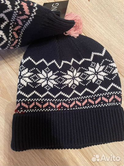 Новый комплект шапка и варежки kuling