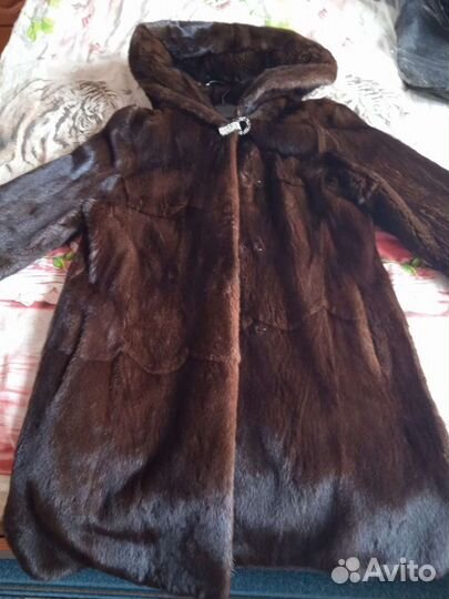 Шуба норковая с капюшоном 44 46