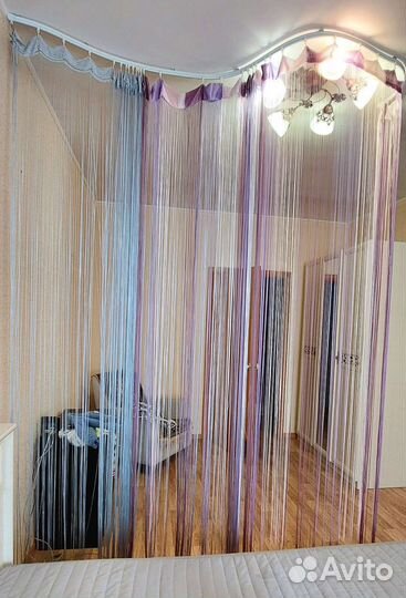 Шторы кисейные нитян 2шт h2,65+гибкий карниз 2,42