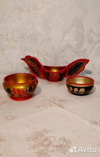 Набор солонок 3 штуки роспись 