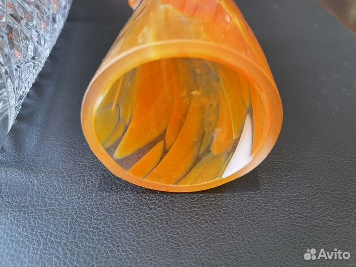 Рог изобилия цветное гутное стекло СССР
