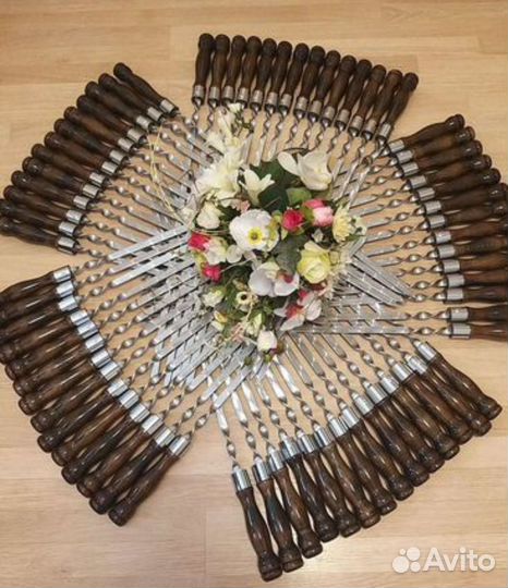 Шампура из нержавейки с деревянной ручкой