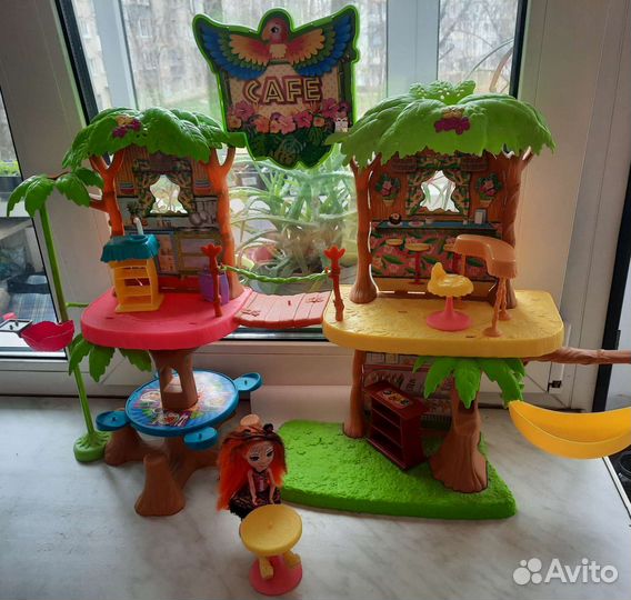 Домик для кукол энчантималс кафе в джунглях