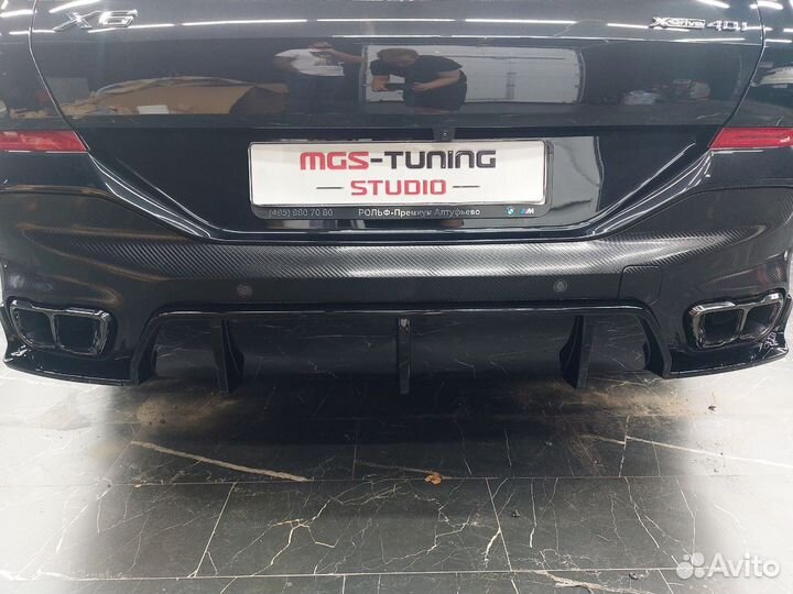 Губа + диффузор с насадками для BMW X6 G06