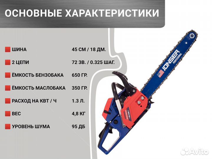 Бензопила jonser BS 5500
