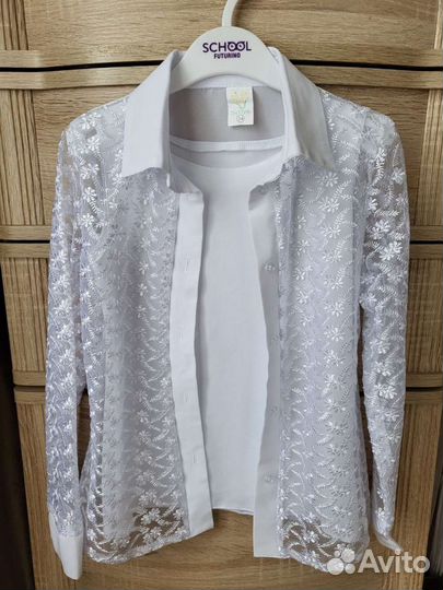 Блузка белая школьная для девочки