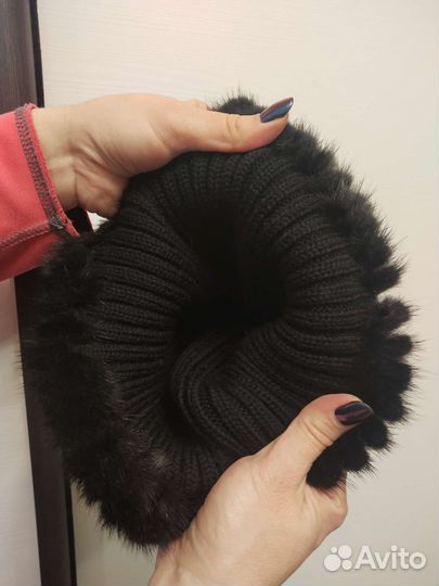Шапка норковая Женская вязаная
