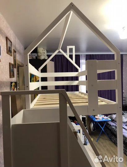 Кровать чердак домик 180х80