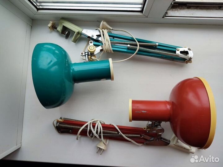 Лампы настольные на струбцине, СССР