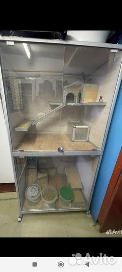 Клетка витрина для шиншилл и грызунов