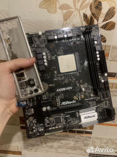 Материнская плата ASRock A320M-HDV + Ryzen 3 2200g