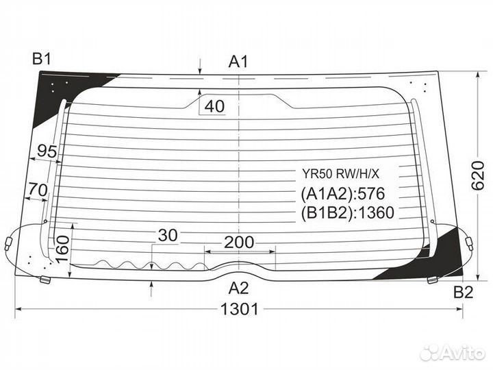 Стекло заднее заднее Toyota Noah 2001-2007