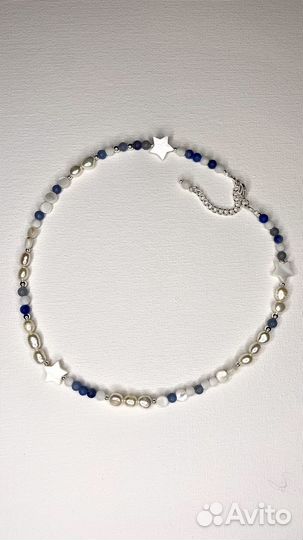 Бусы-чокер из натуральных камней