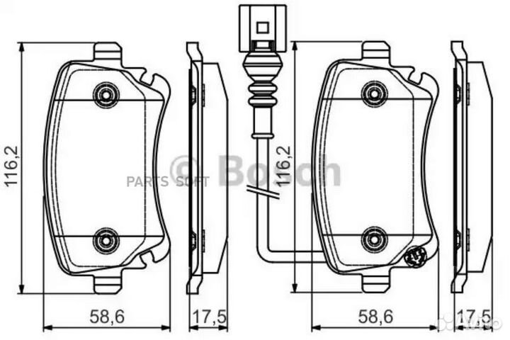 Bosch 0 986 495 094 Колодки зад. VW T5, multivan с