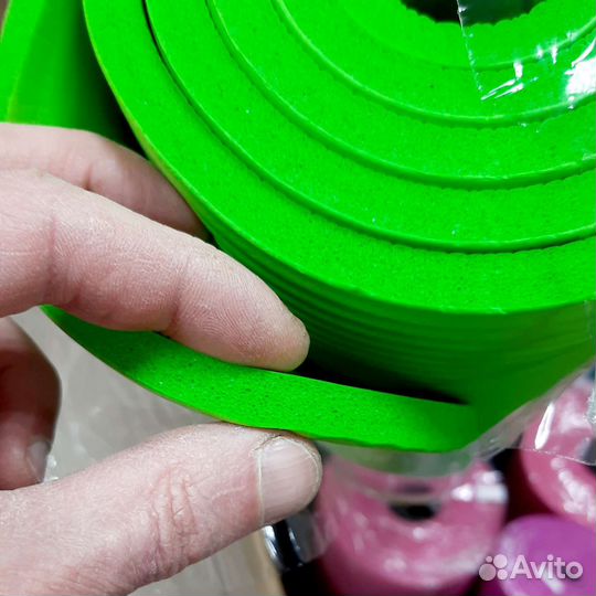 Коврик для йоги 10 мм новый толстый мягкий зелёный