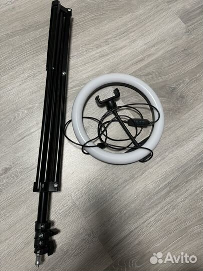 Кольцевая лампа с штативом 26см+миништатив