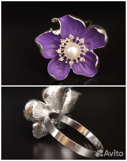 Кольца для салфеток фиолетовый цветок сервировка