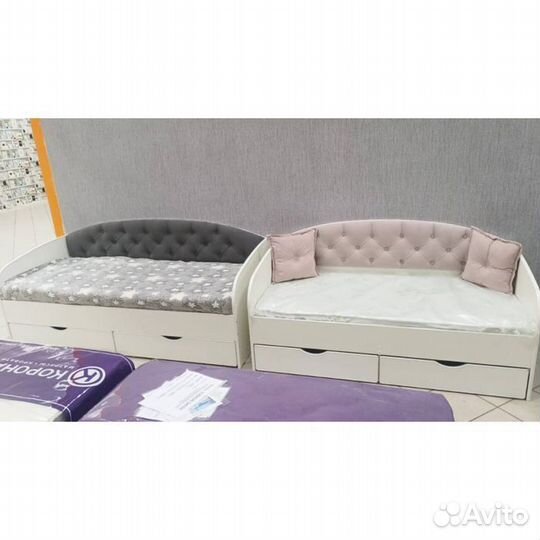 Кровать от 2х лет велюр лдсп разные цвета