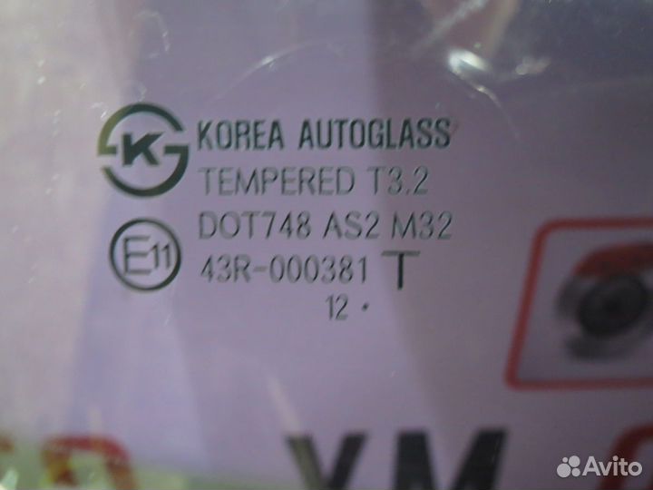 Стекло заднее правое Hyundai Solaris