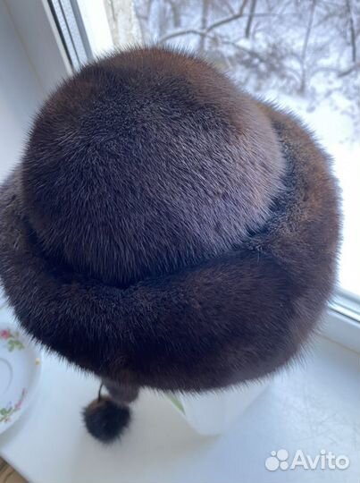 Шапка норковая коричневая