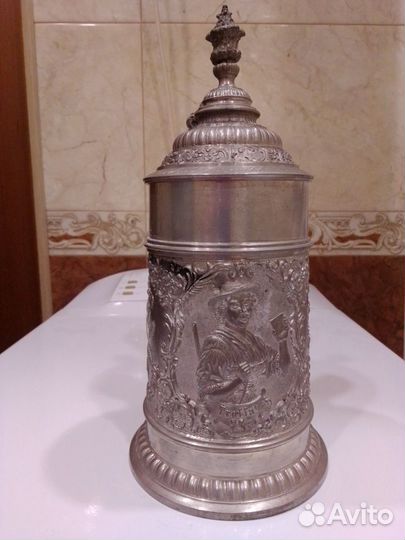 Кружка пивная. Из Германии. Старинная 1908 год